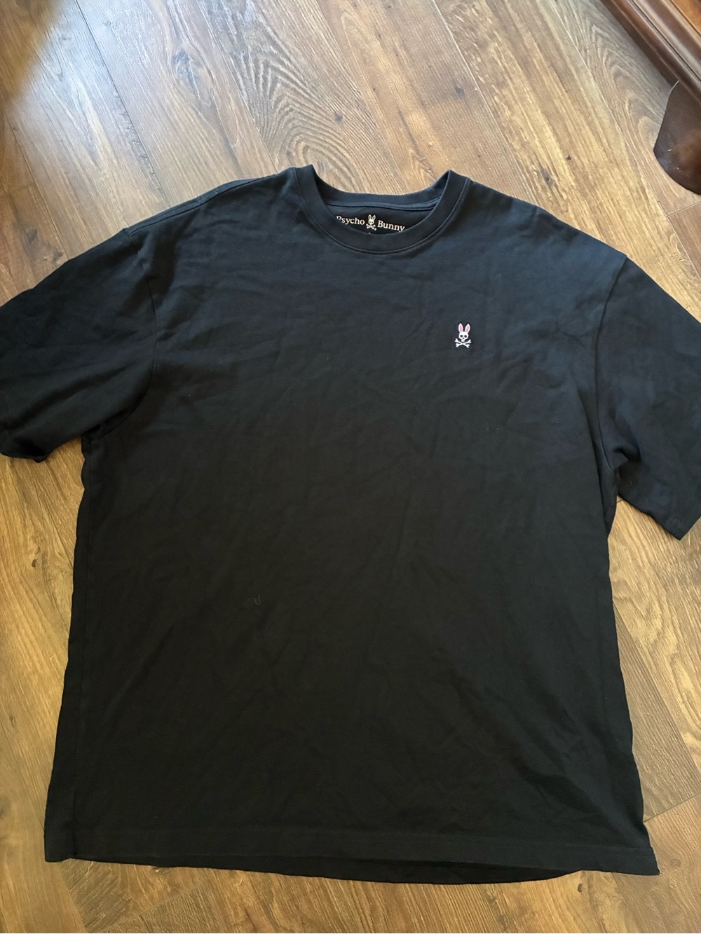 Psycho Bunny Black Short Sleeve Crewneck T-Shirt with Pink Logo
